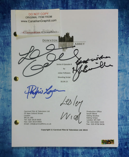 Downton Abbey 4x Cast Hand Signed Autograph Script COA
