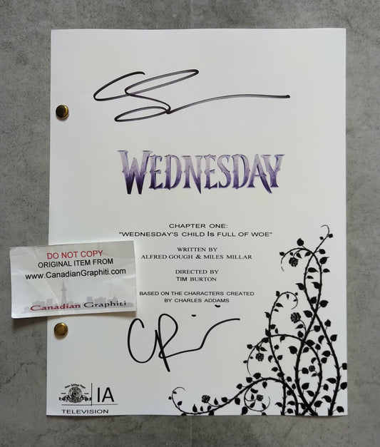 Gwendoline Christie & Christina Ricci Hand Signed Autograph Wednesday Script COA