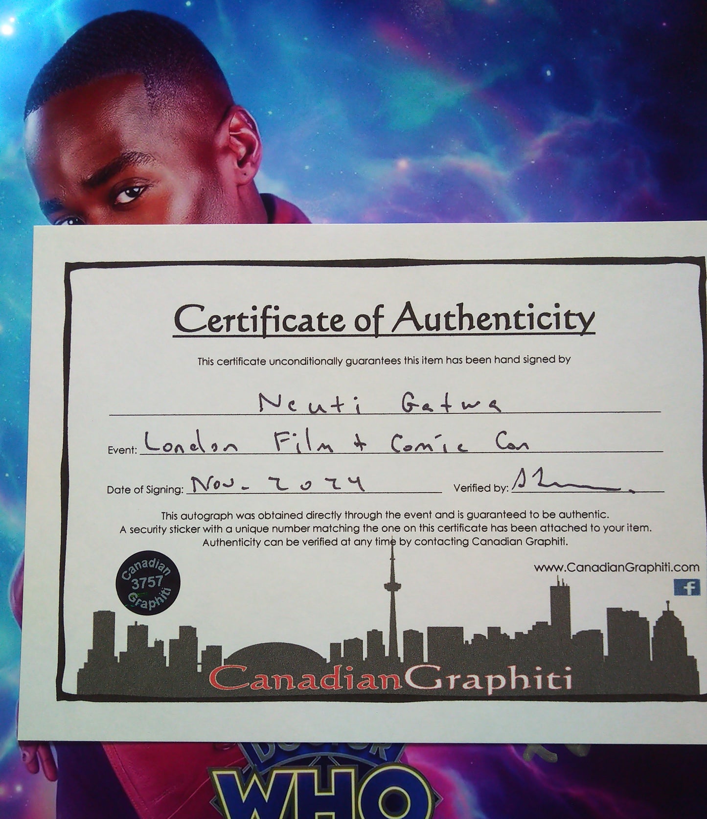 Ncuti Gatwa Hand Signed Autograph 8x10 Photo COA Doctor Who