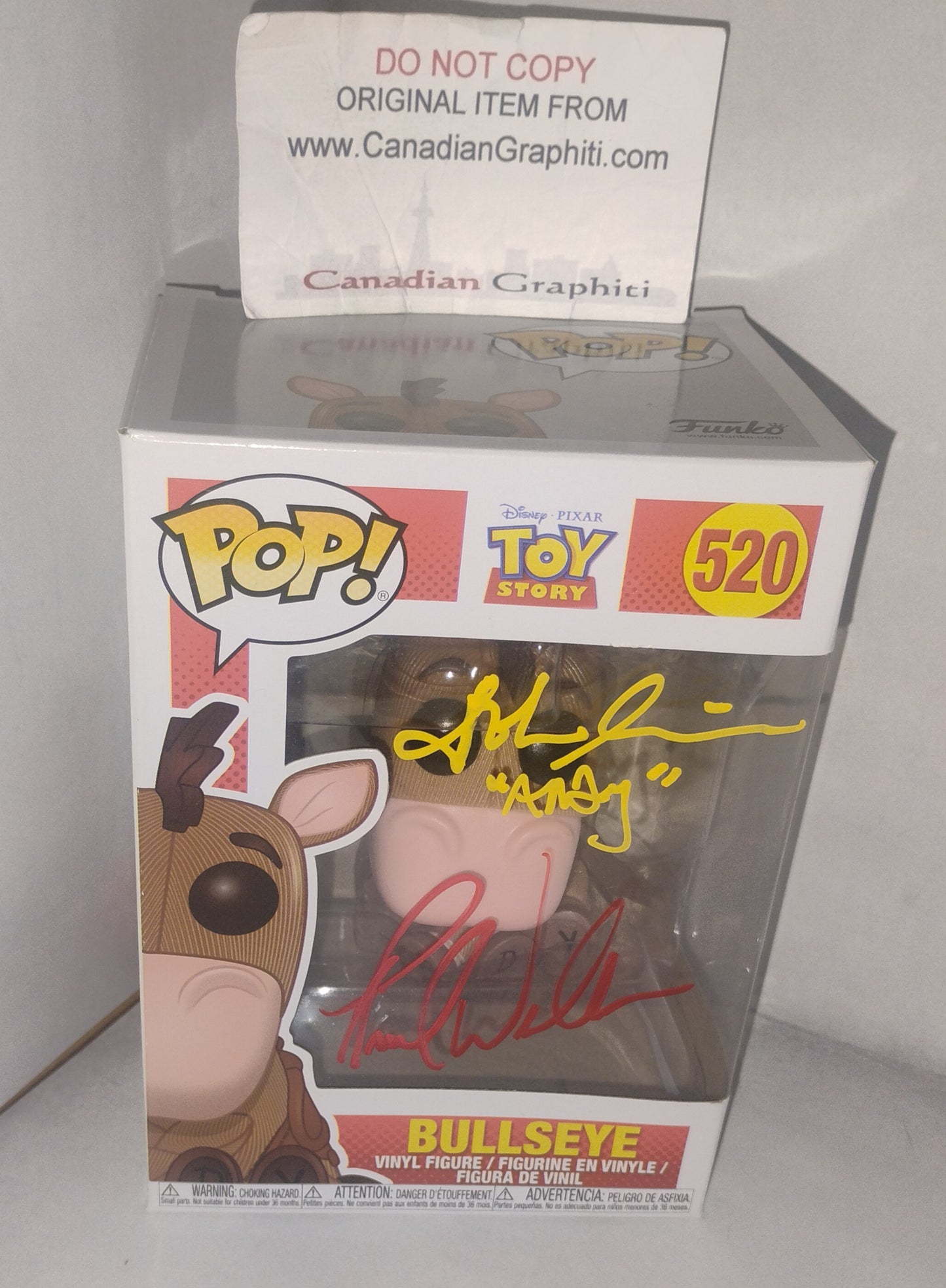 Frank Welker & John Morris Hand Signed Autograph Toy Story Funko Pop COA