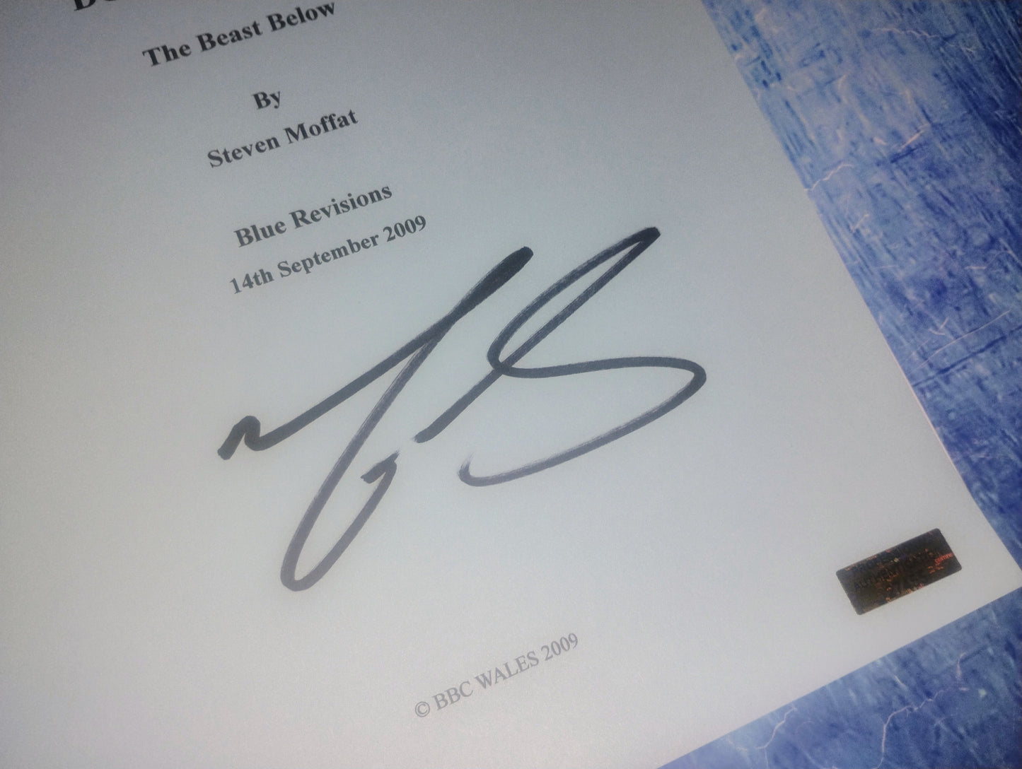 Matt Smith Hand Signed Autograph Doctor Who Script COA