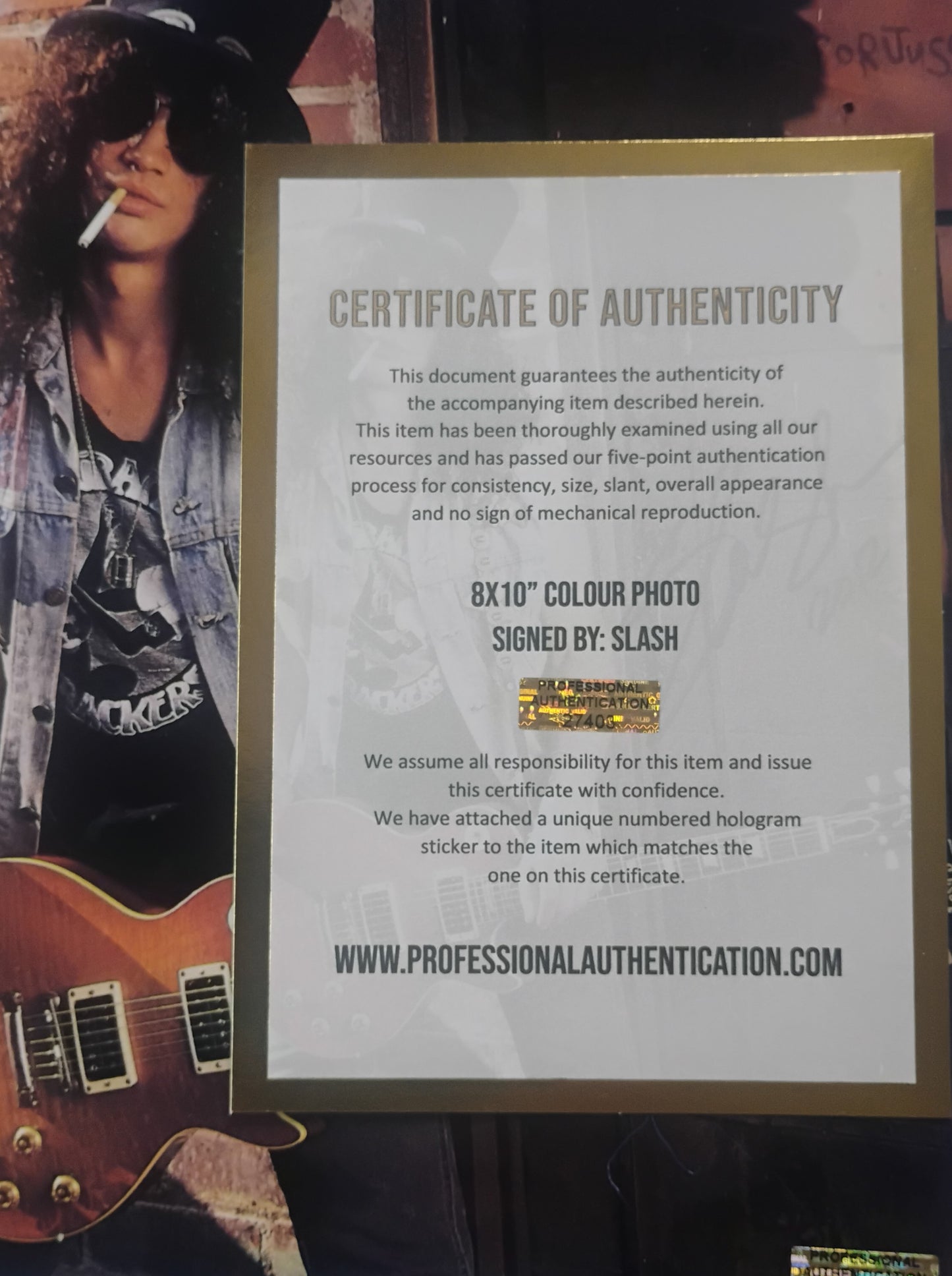 Slash Hand Signed Autograph 8x10 Photo COA Guns N Roses