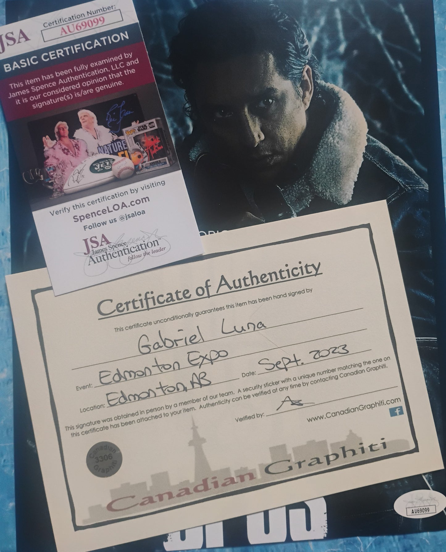 Gabriel Luna Hand Signed Autograph 8x10 Photo JSA COA The Last of Us