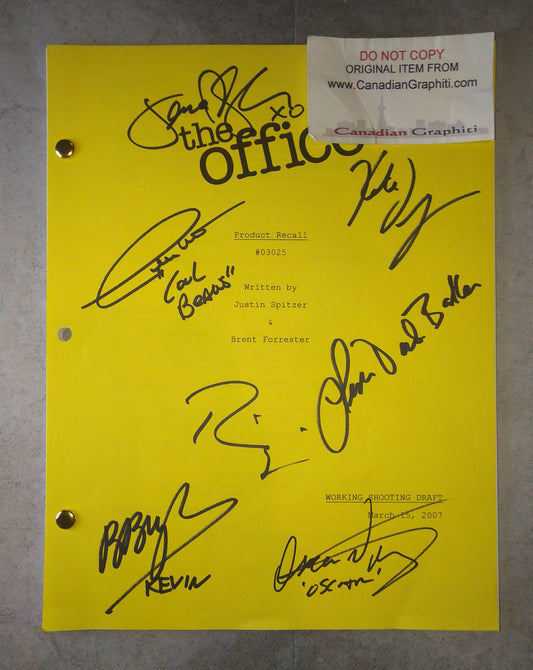 The Office 7x Cast Hand Signed Autograph Script COA
