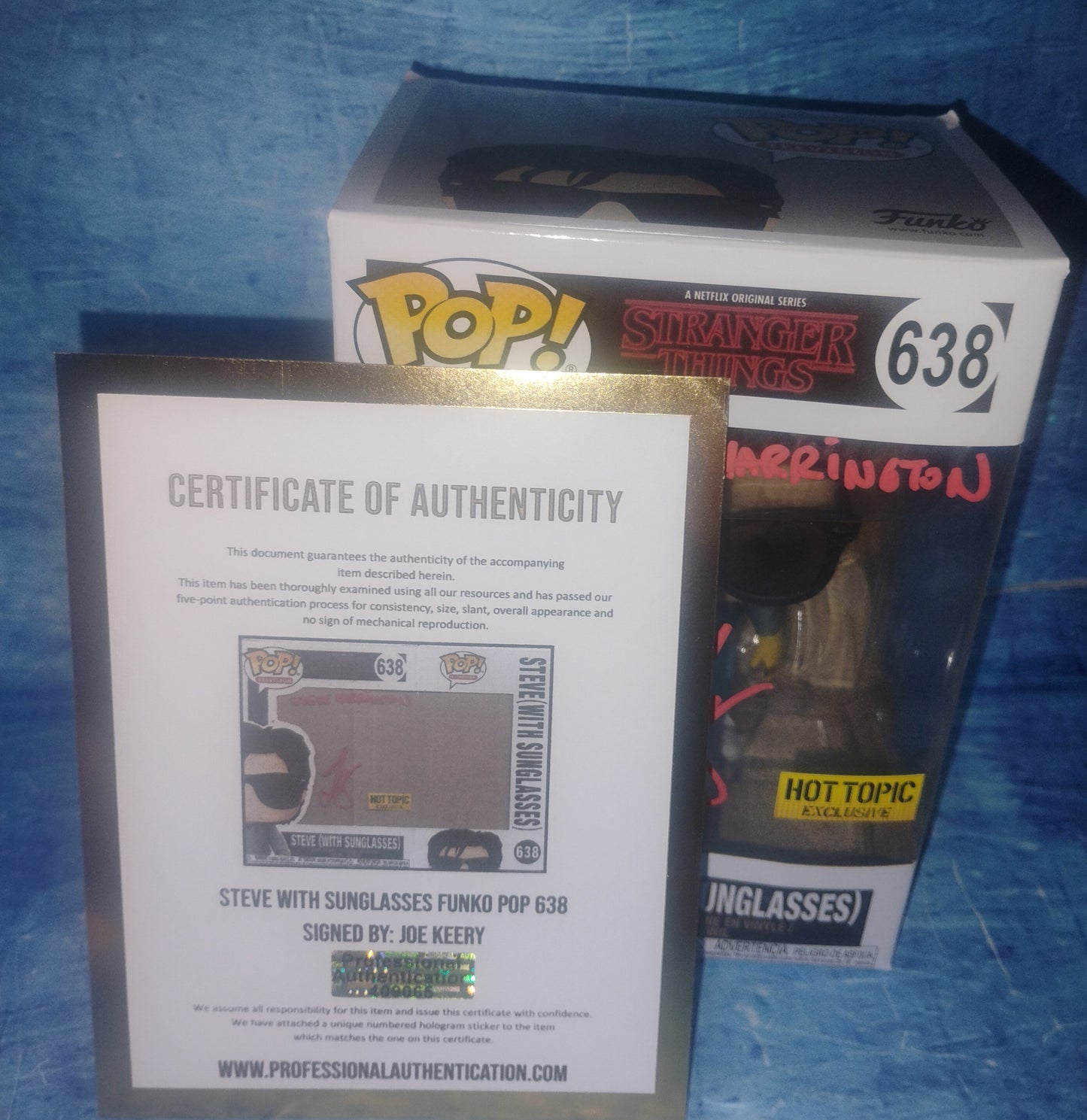 Joe Keery Hand Signed Autograph Stranger Things Funko Pop COA