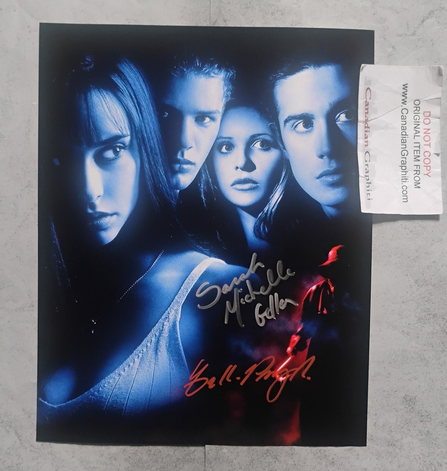 Sarah Michelle Gellar & Freddie Prinze Jr Hand Signed Autograph 8x10 Photo COA I Know What You Did Last Summer