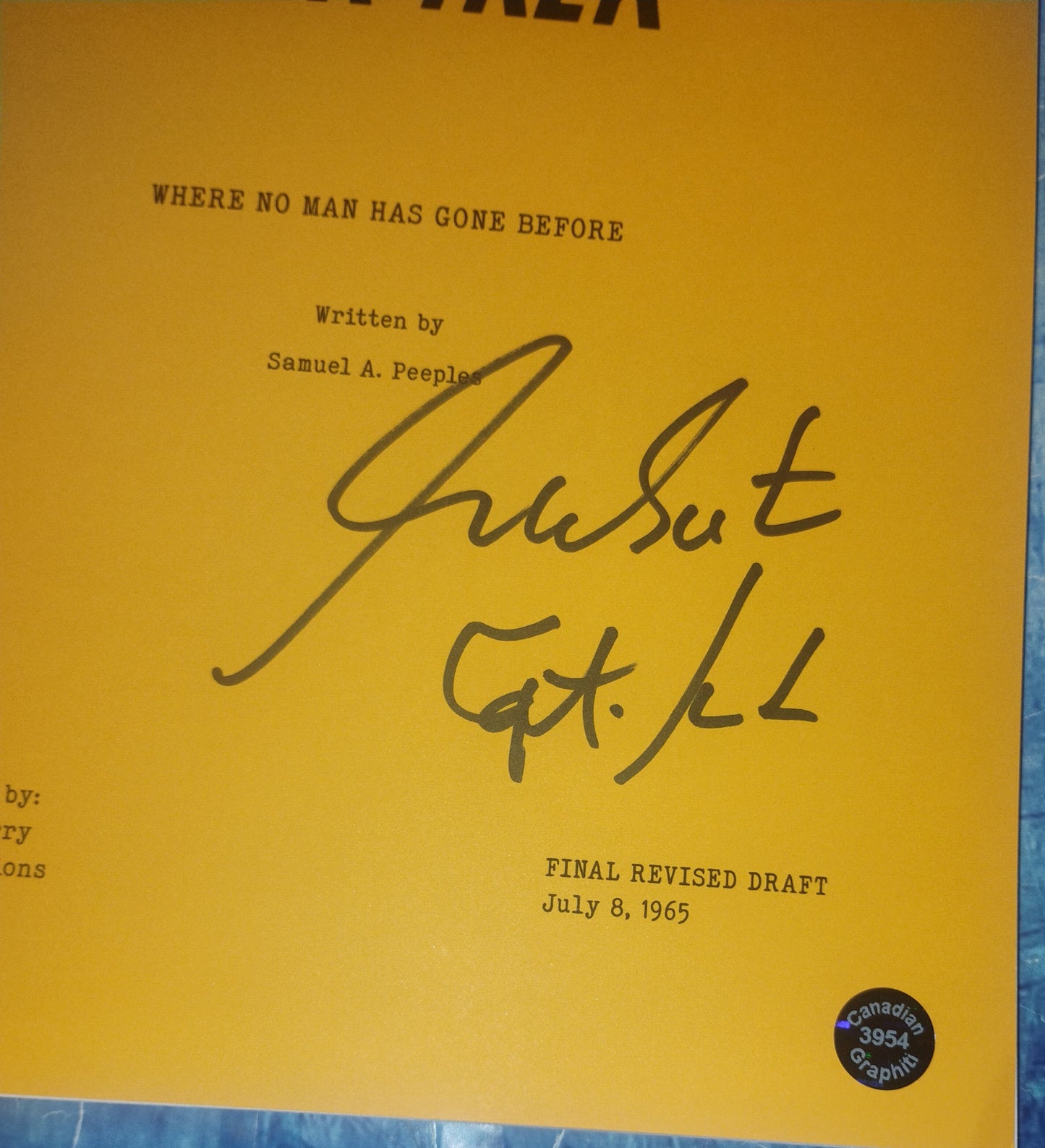 William Shatner Hand Signed Autograph Star Trek Script OPix COA