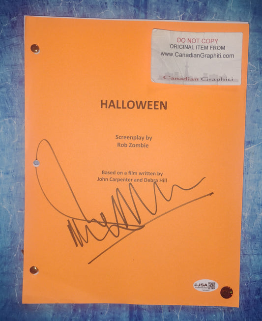 Malcolm McDowell Hand Signed Autograph Halloween Script JSA COA