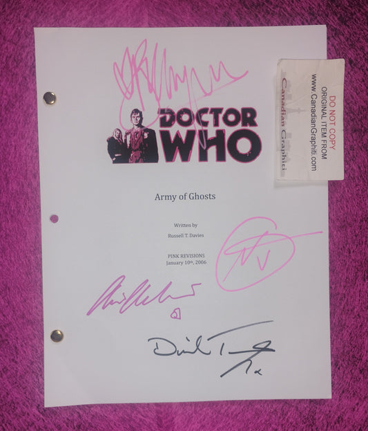 Doctor Who 4x Cast  Hand Signed Script COA David Tennant, Billie Piper, Noel Clarke & Camille Coduri