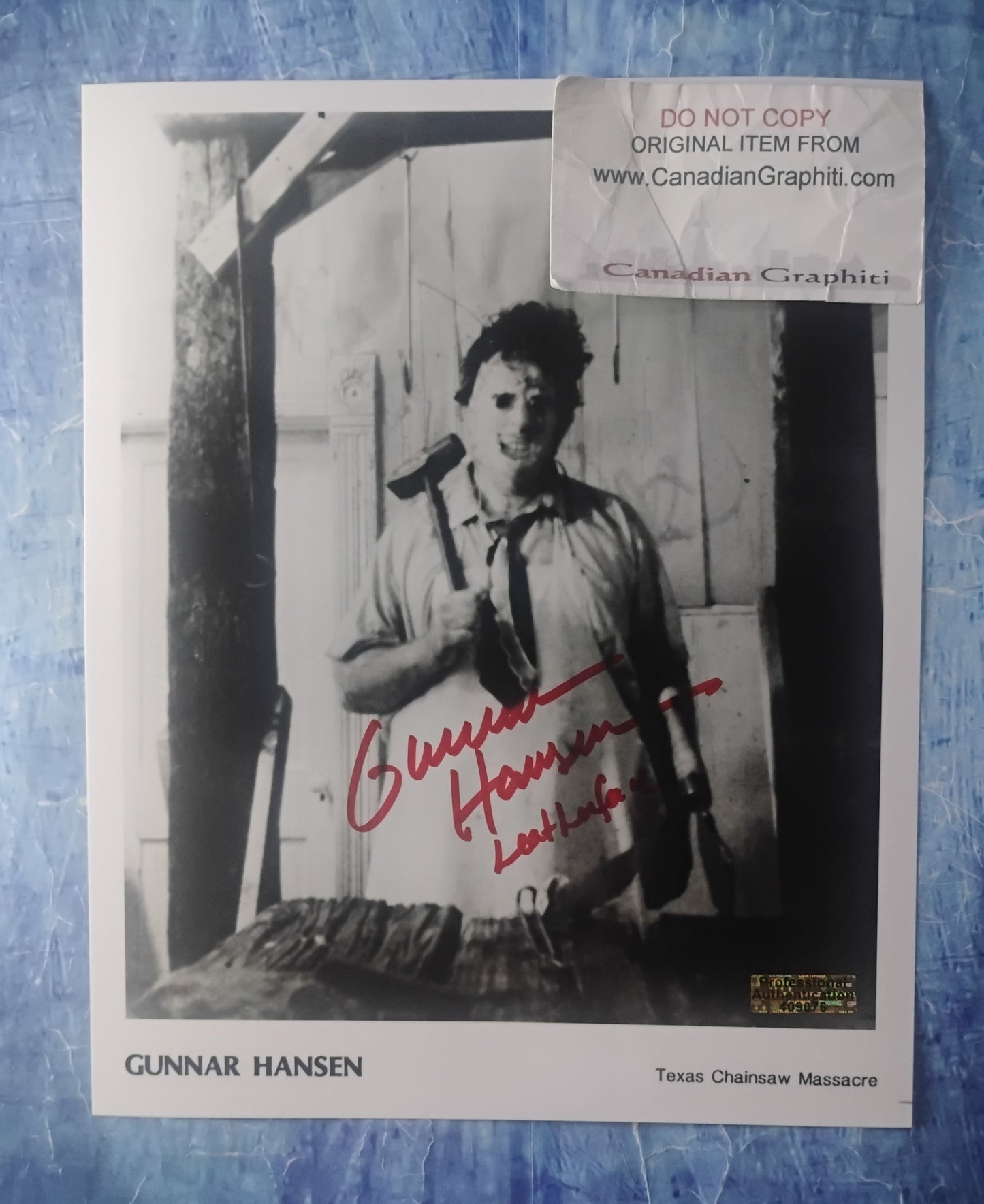 Gunnar Hansen Hand Signed Autograph 8x10 Photo COA Texas Chainsaw Massacre