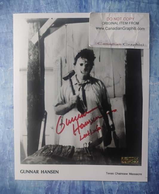 Gunnar Hansen Hand Signed Autograph 8x10 Photo COA Texas Chainsaw Massacre