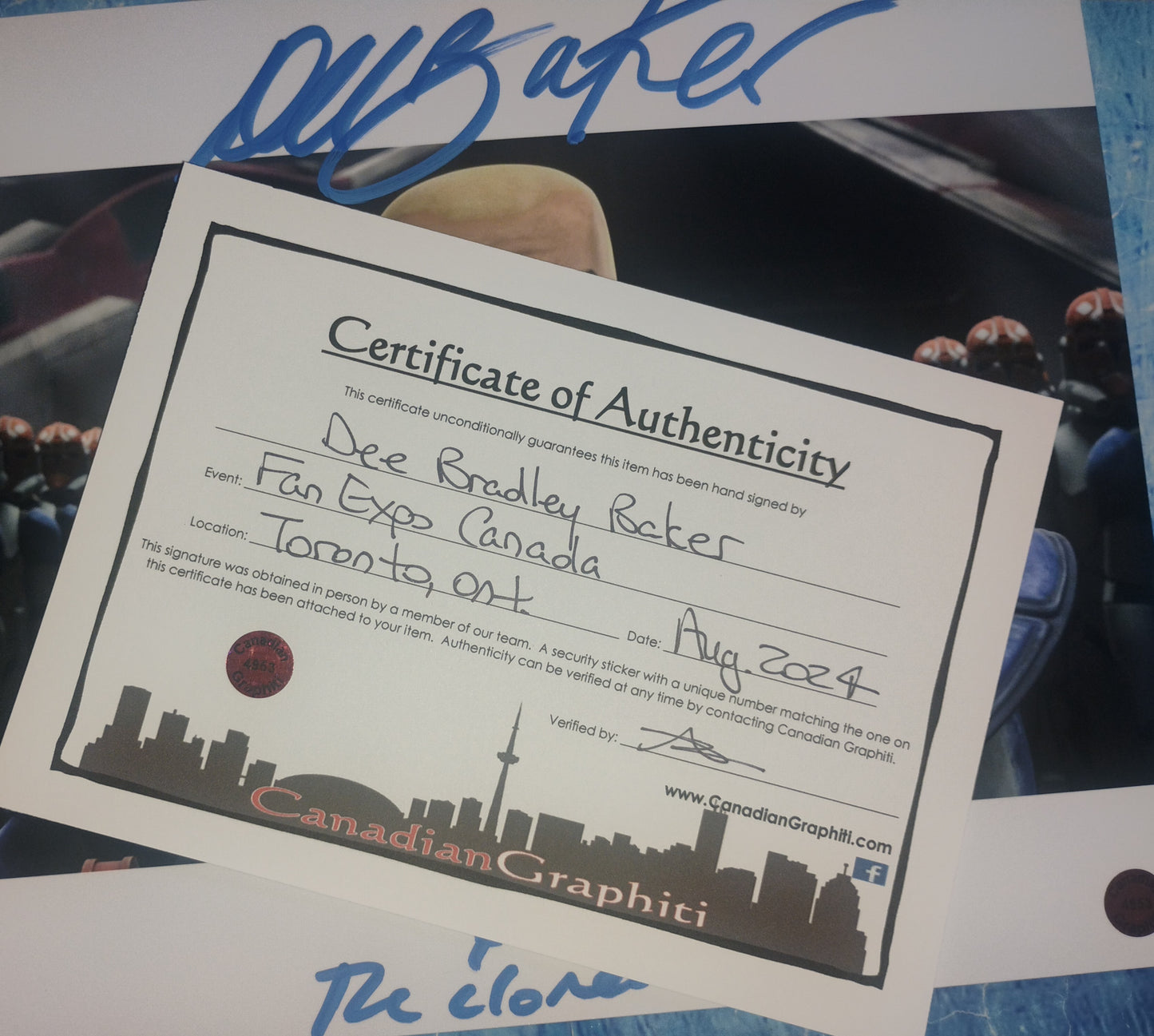 Dee Bradley Baker Hand Signed Autograph 8x10 Photo COA Star Wars