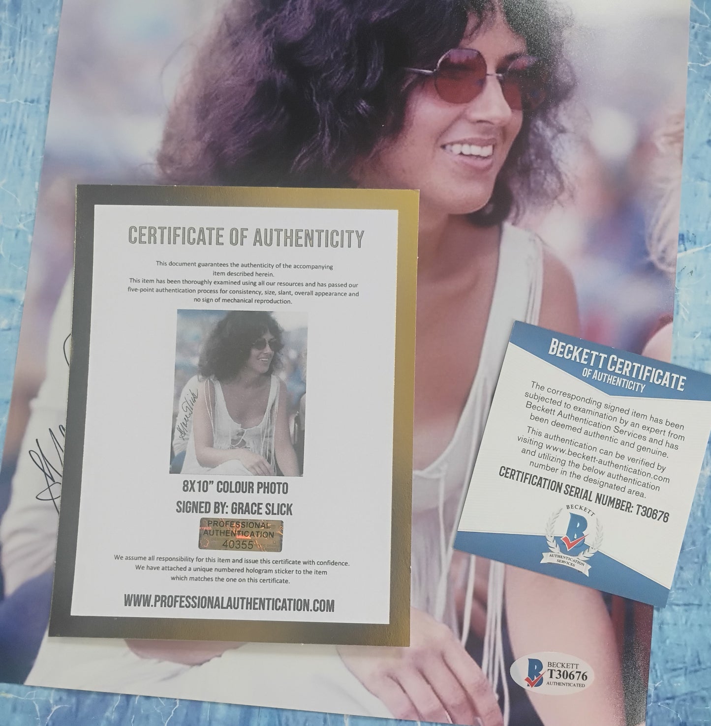 Grace Slick Hand Signed Autograph 8x10 Photo BAS COA