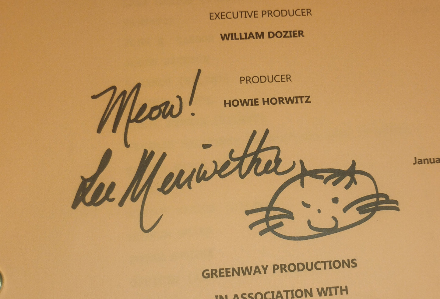 Lee Meriwether Hand Signed Autograph Batman Script COA