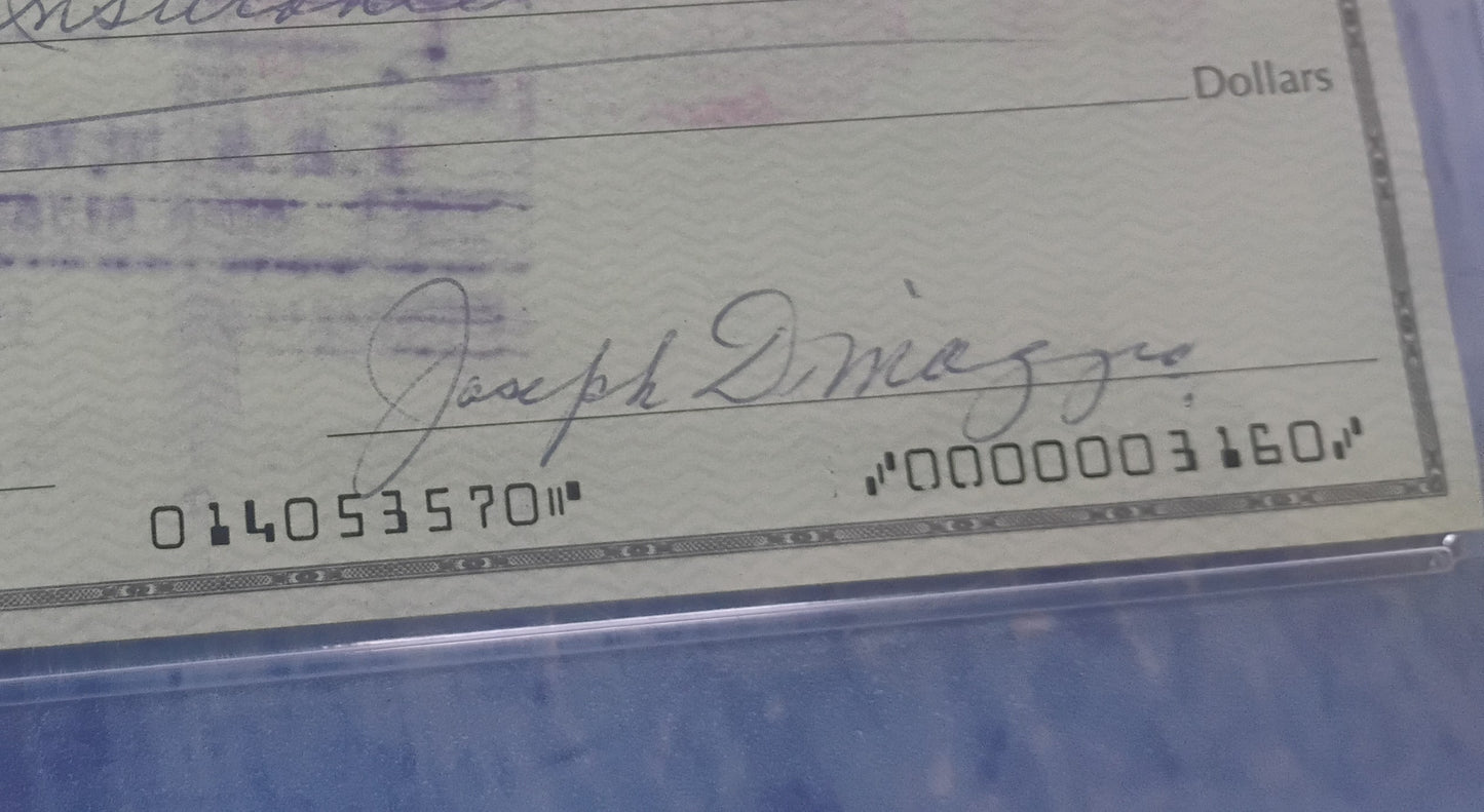 Joe DiMaggio Hand Signed Autograph Cheque PSA Rare Full Signature
