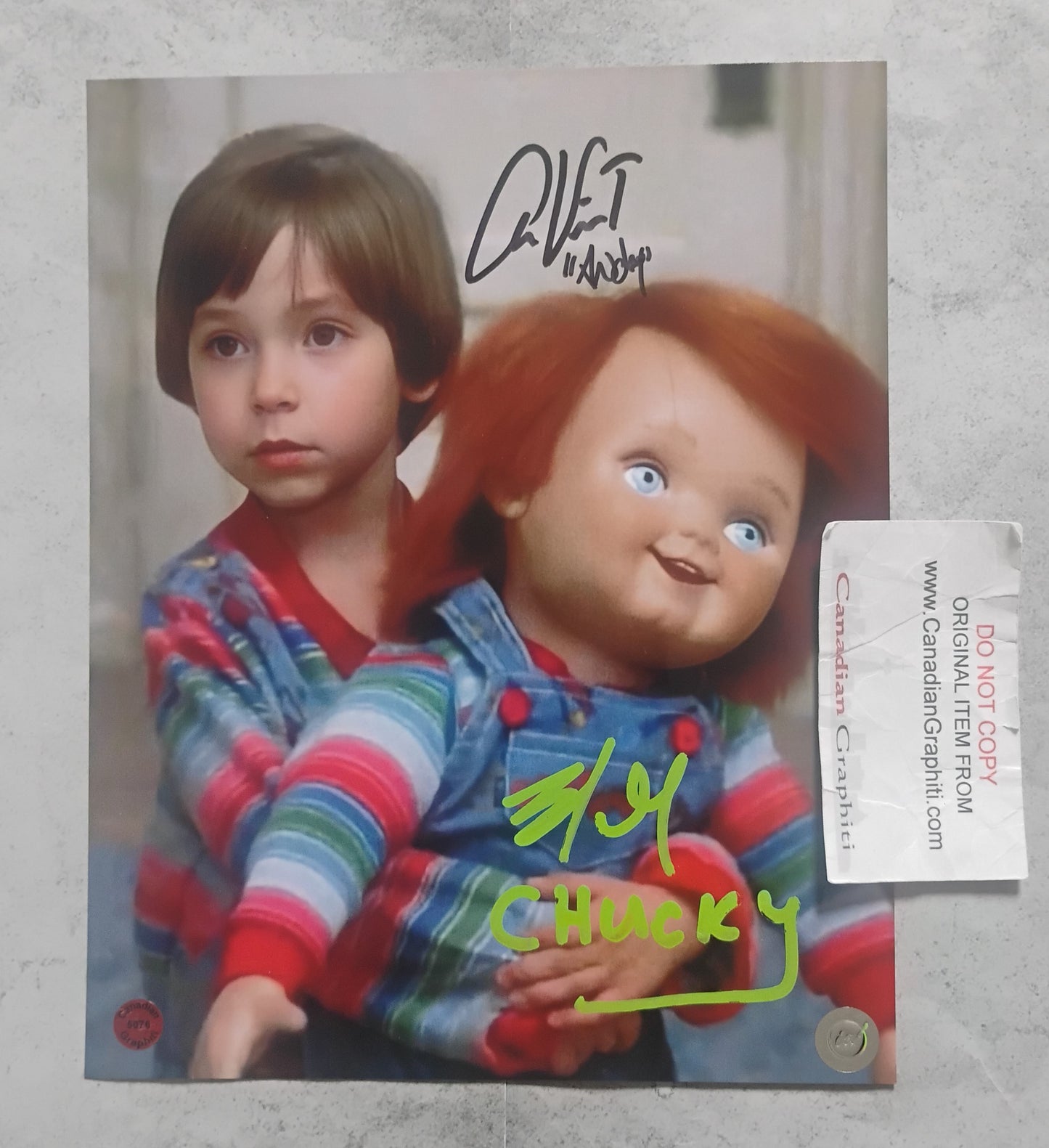 Brad Dourif & Alex Vincent Hand Signed Autograph 8x10 Photo COA Child's Play