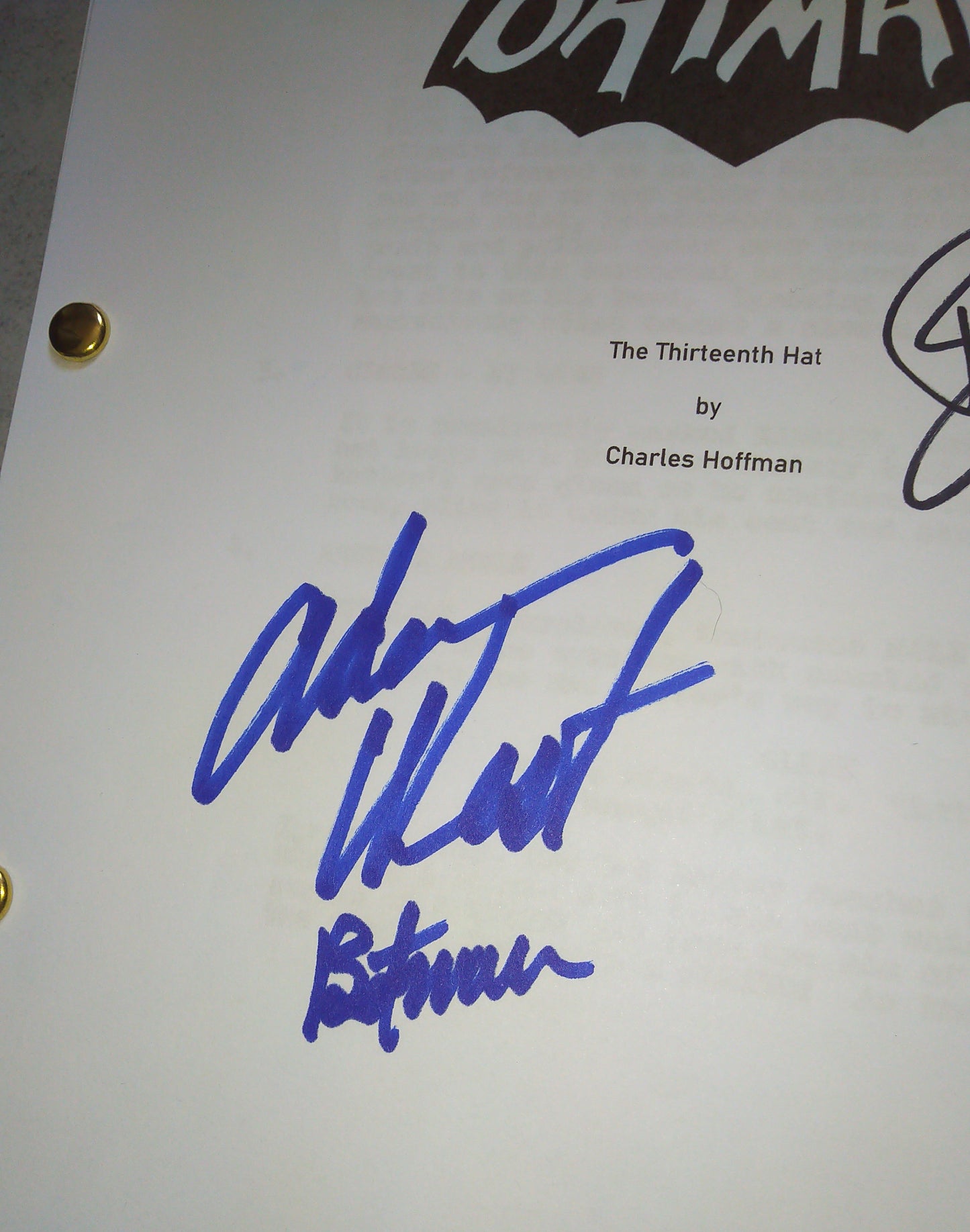 Adam West & Burt Ward Hand Signed Autograph Batman Script COA