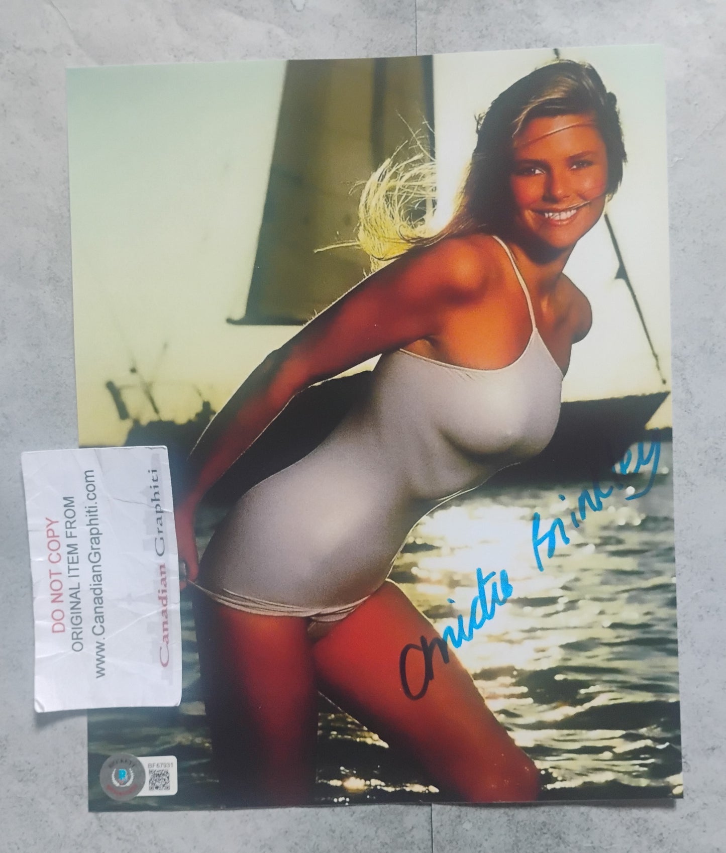 Christie Brinkley Hand Signed Autograph 8x10 Photo BAS COA
