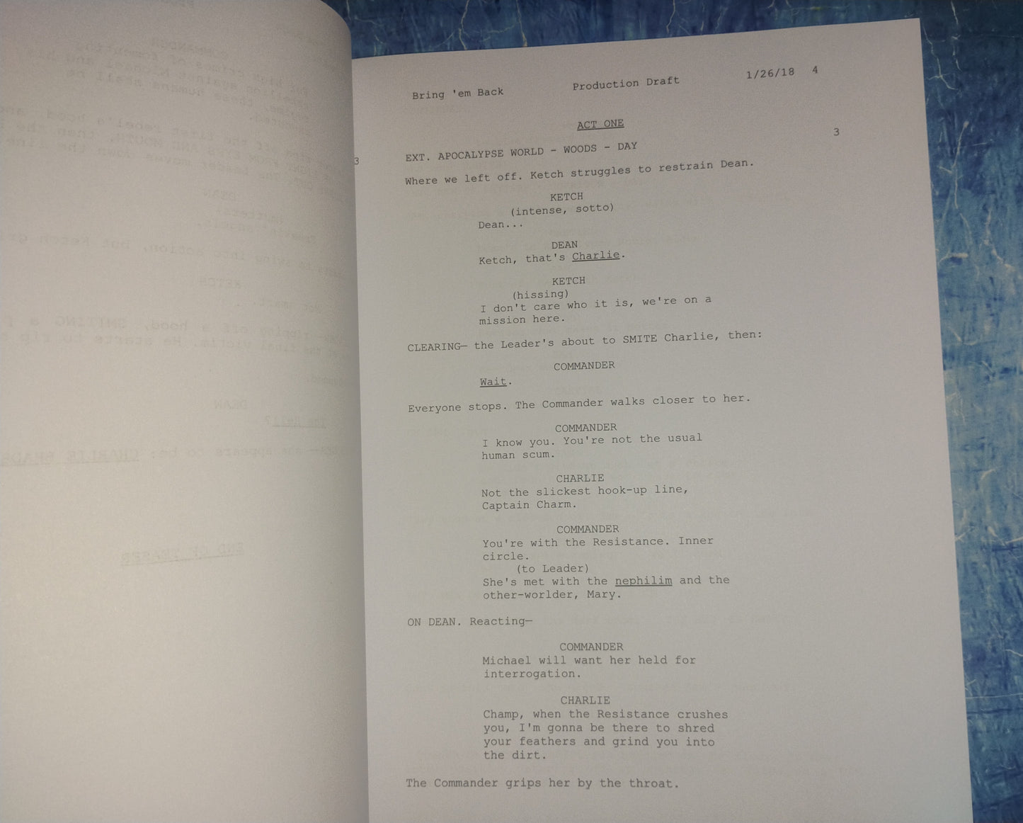Jensen Ackles & Jared Padalecki Hand Signed Autograph Supernatural Script COA