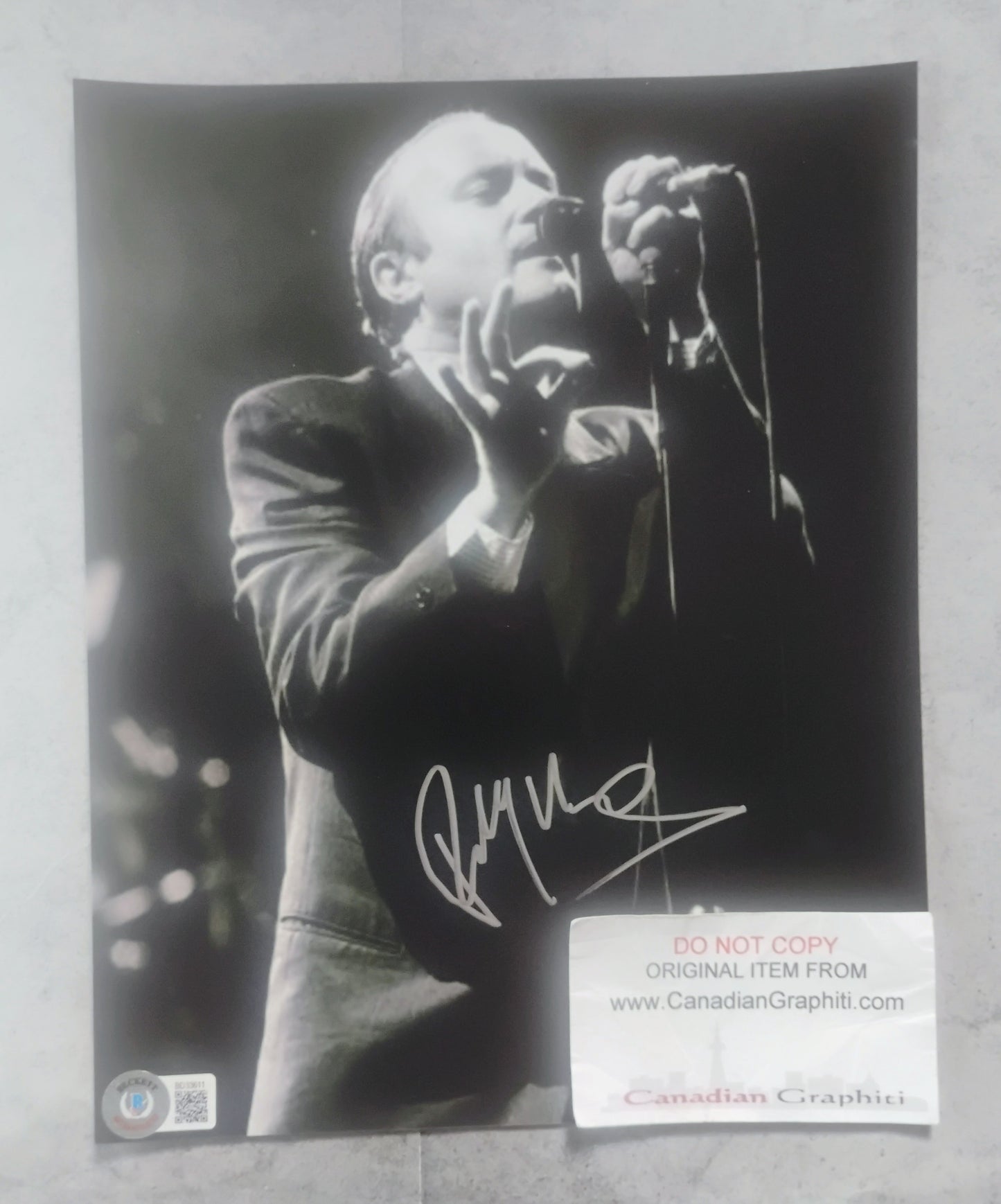 Phil Collins Hand Signed Autograph 8x10 Photo BAS COA
