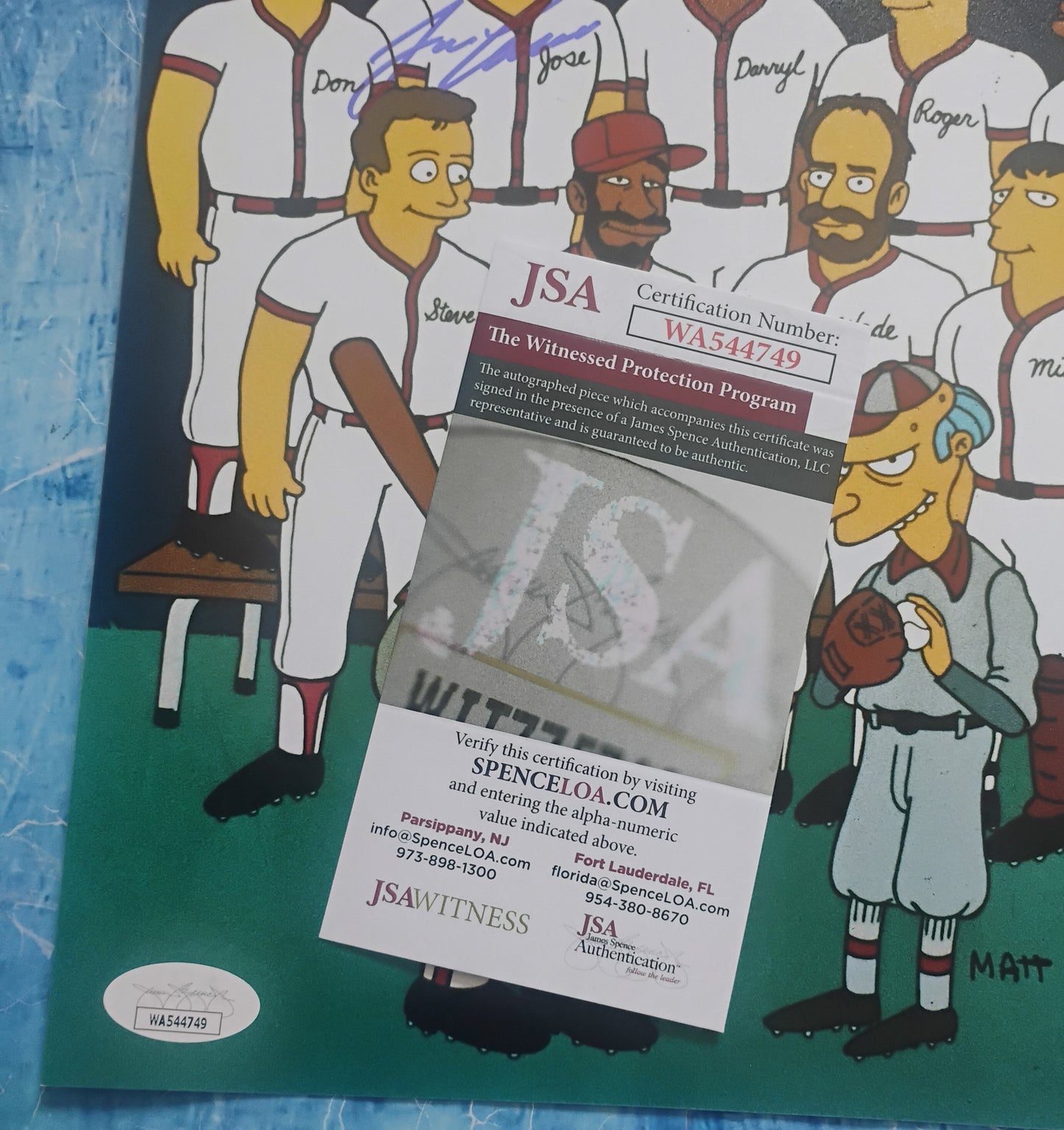 Jose Canseco Hand Signed Autograph 8x10 Photo JSA COA The Simpsons