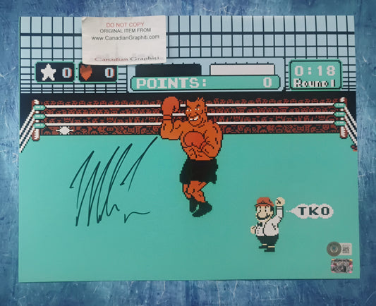 Mike Tyson Hand Signed Autograph 11x14 Photo BAS COA Nintendo Punch Out