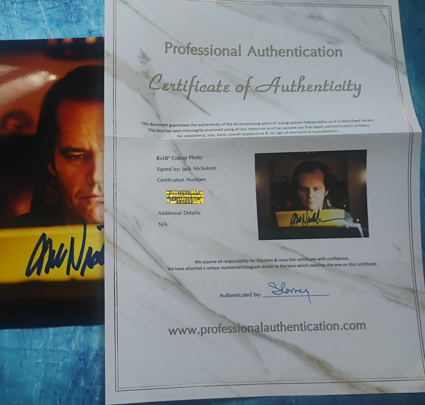 Jack Nicholson Hand Signed Autograph 8x10 Photo COA The Shining