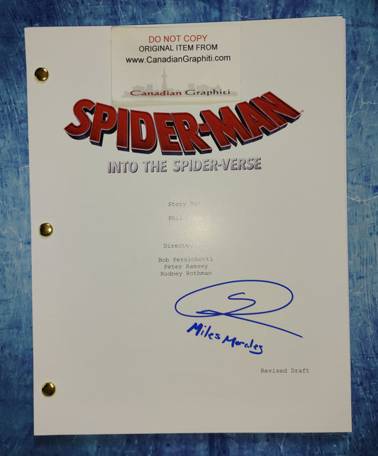 Shameik Moore Hand Signed Autograph Spider-man Into The Spiderverse Script COA