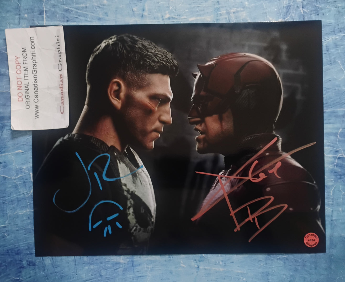 Jon Bernthal & Charlie Cox Hand Signed Autograph 8x10 Photo COA Daredevil
