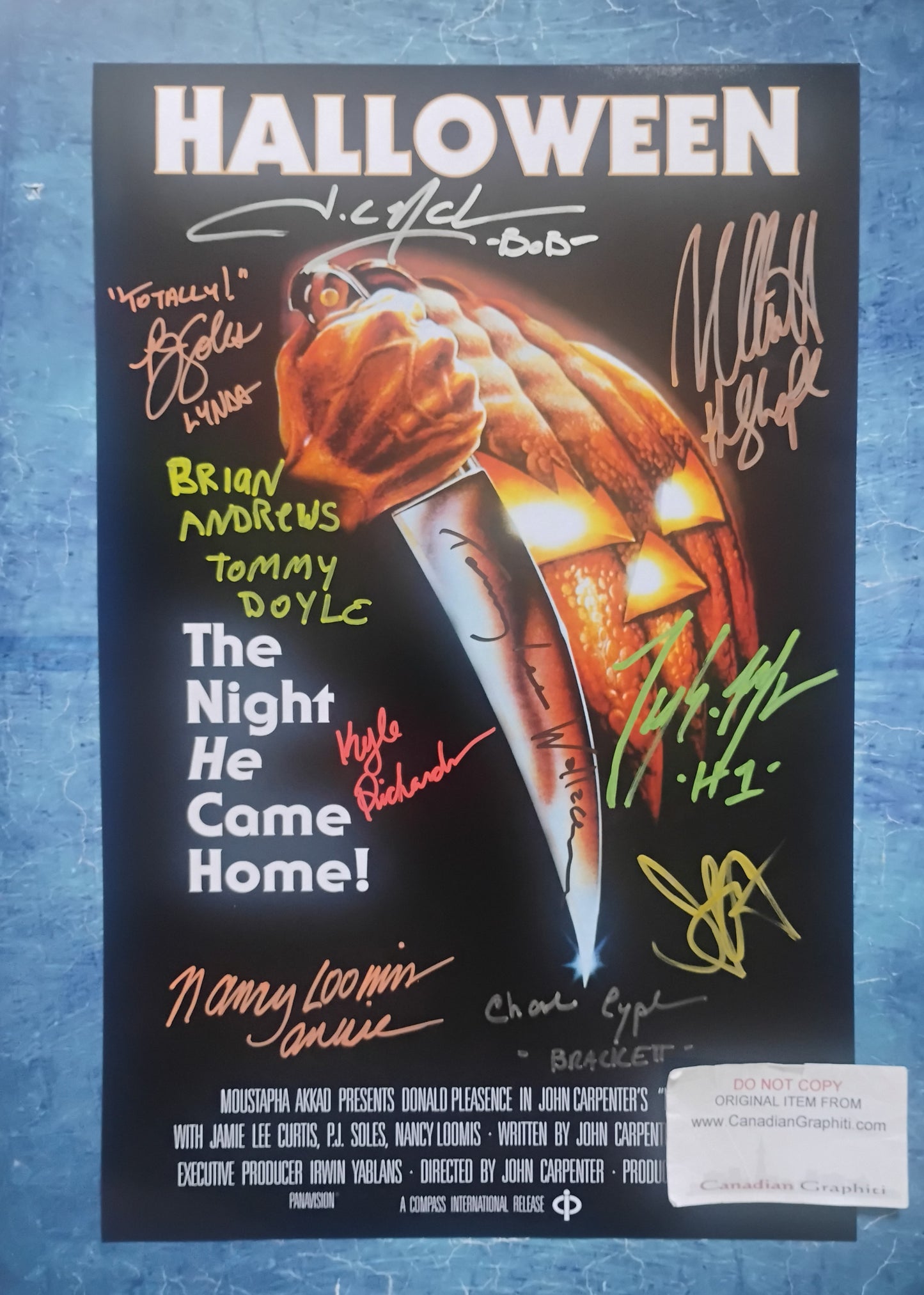 Halloween 10x Cast Hand Signed Autograph Photo COA John Carpenter, Nick Castle
