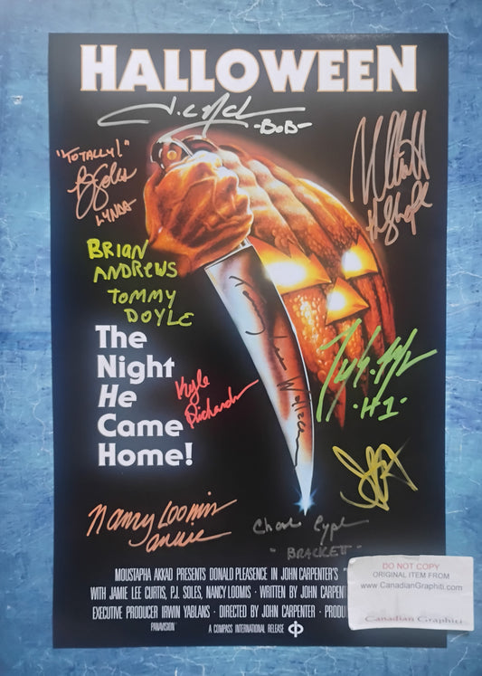 Halloween 10x Cast Hand Signed Autograph Photo COA John Carpenter, Nick Castle