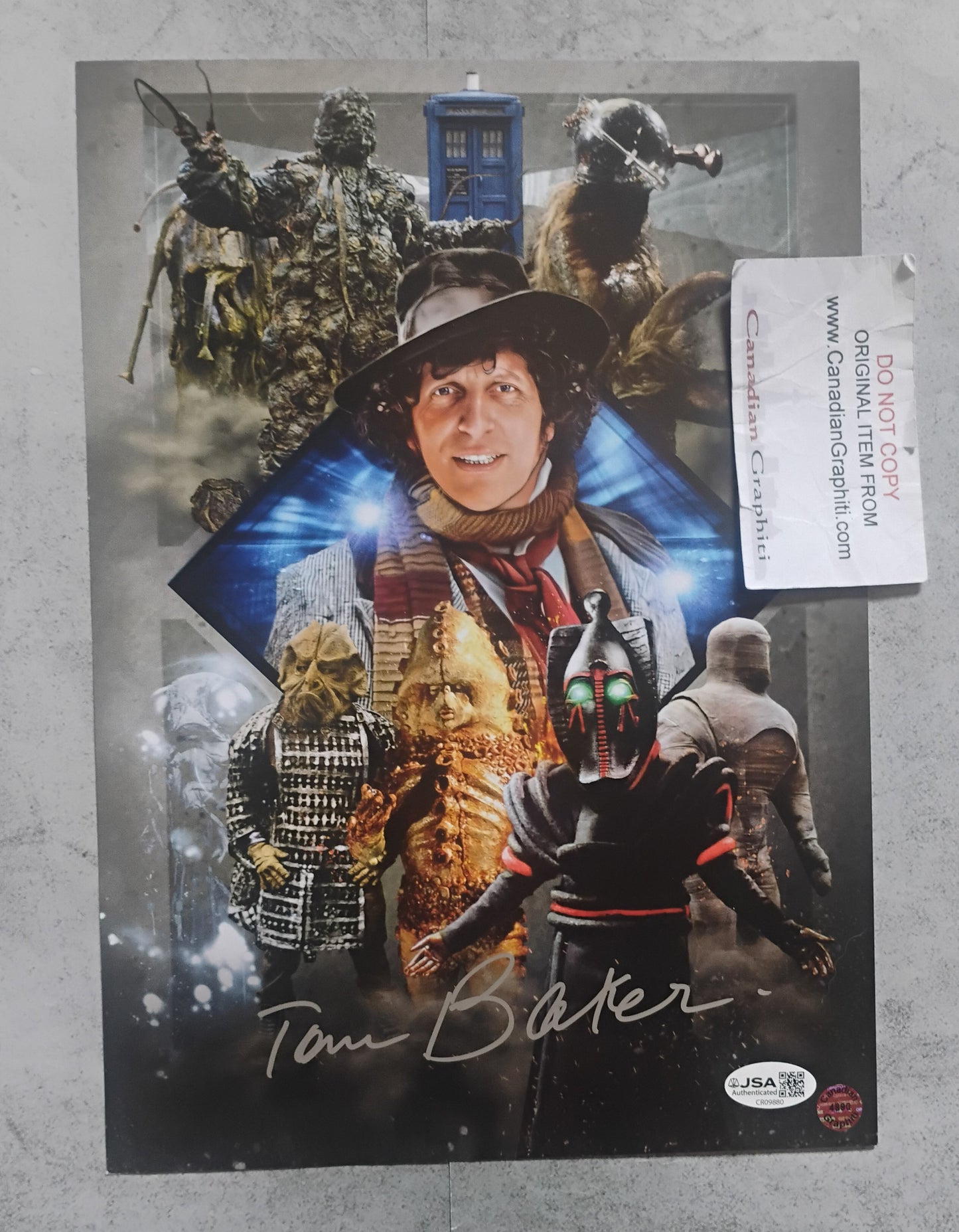 Tom Baker Hand Signed Autograph Photo JSA COA Doctor Who