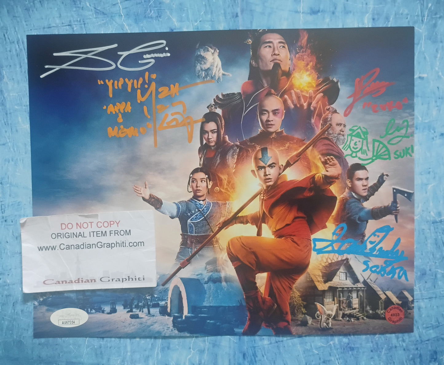 Avatar The Last Airbender Cast Hand Signed Autograph 8x10 Photo JSA COA Maria Zhang, Dallas Liu, Gordon Cormier