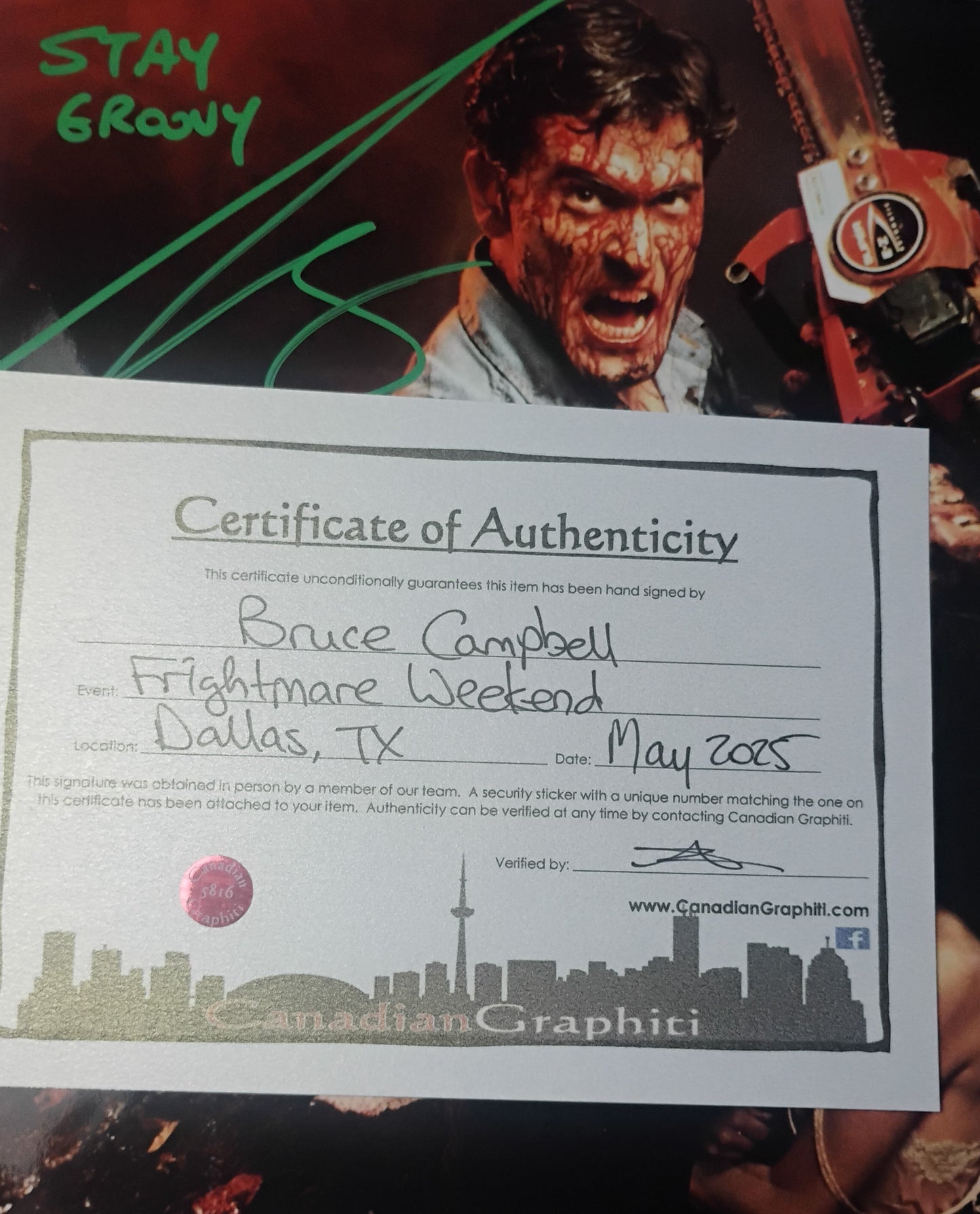 Bruce Campbell Hand Signed Autograph 8x10 Photo COA Evil Dead