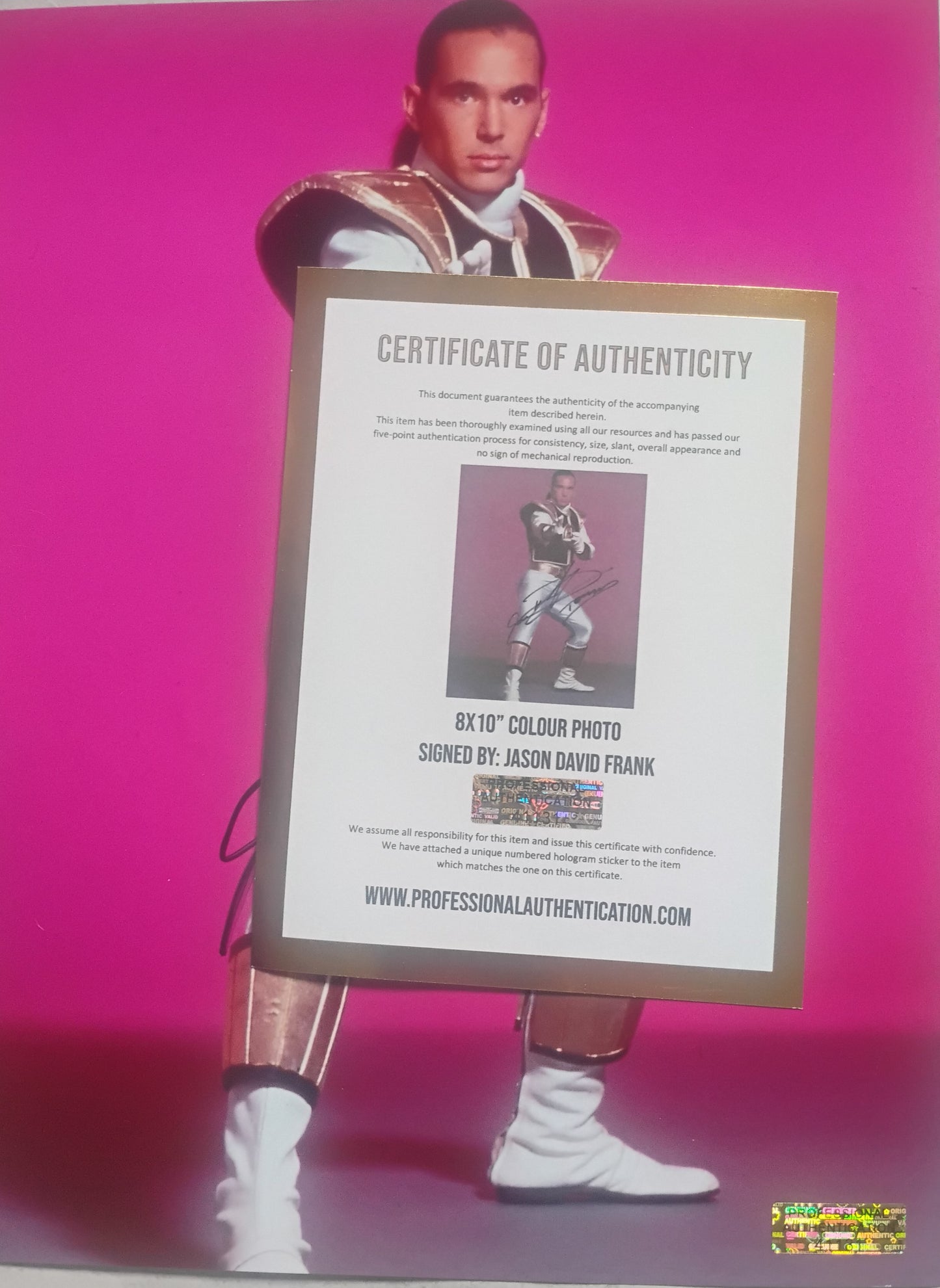 Jason David Frank Hand Signed Autograph 8x10 Photo COA Power Rangers
