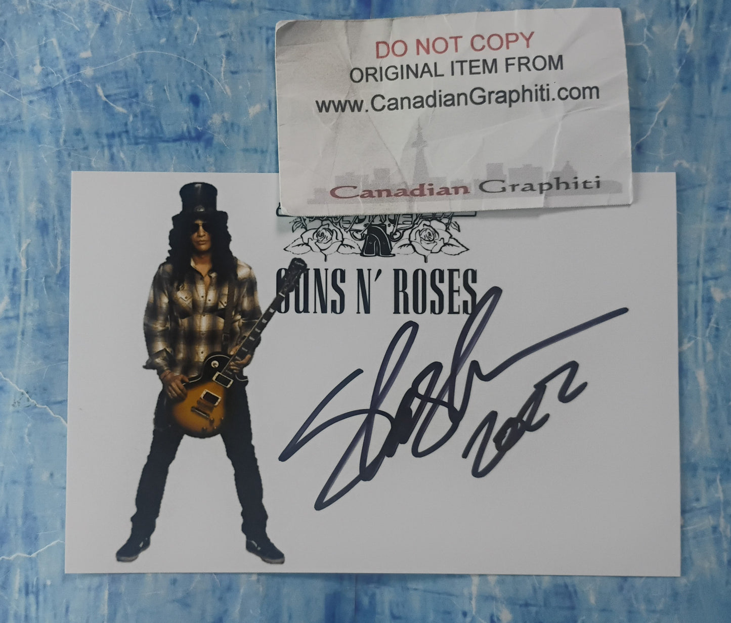 Slash Hand Signed Autograph Photo COA Guns N Roses