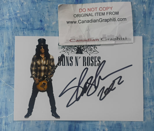 Slash Hand Signed Autograph Photo COA Guns N Roses