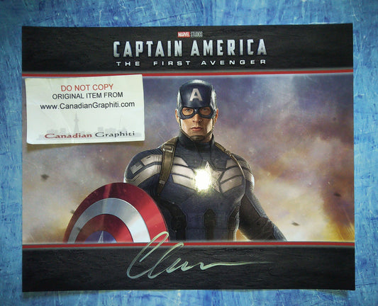 Chris Evans Hand Signed Autograph 8x10 Photo COA Captain America
