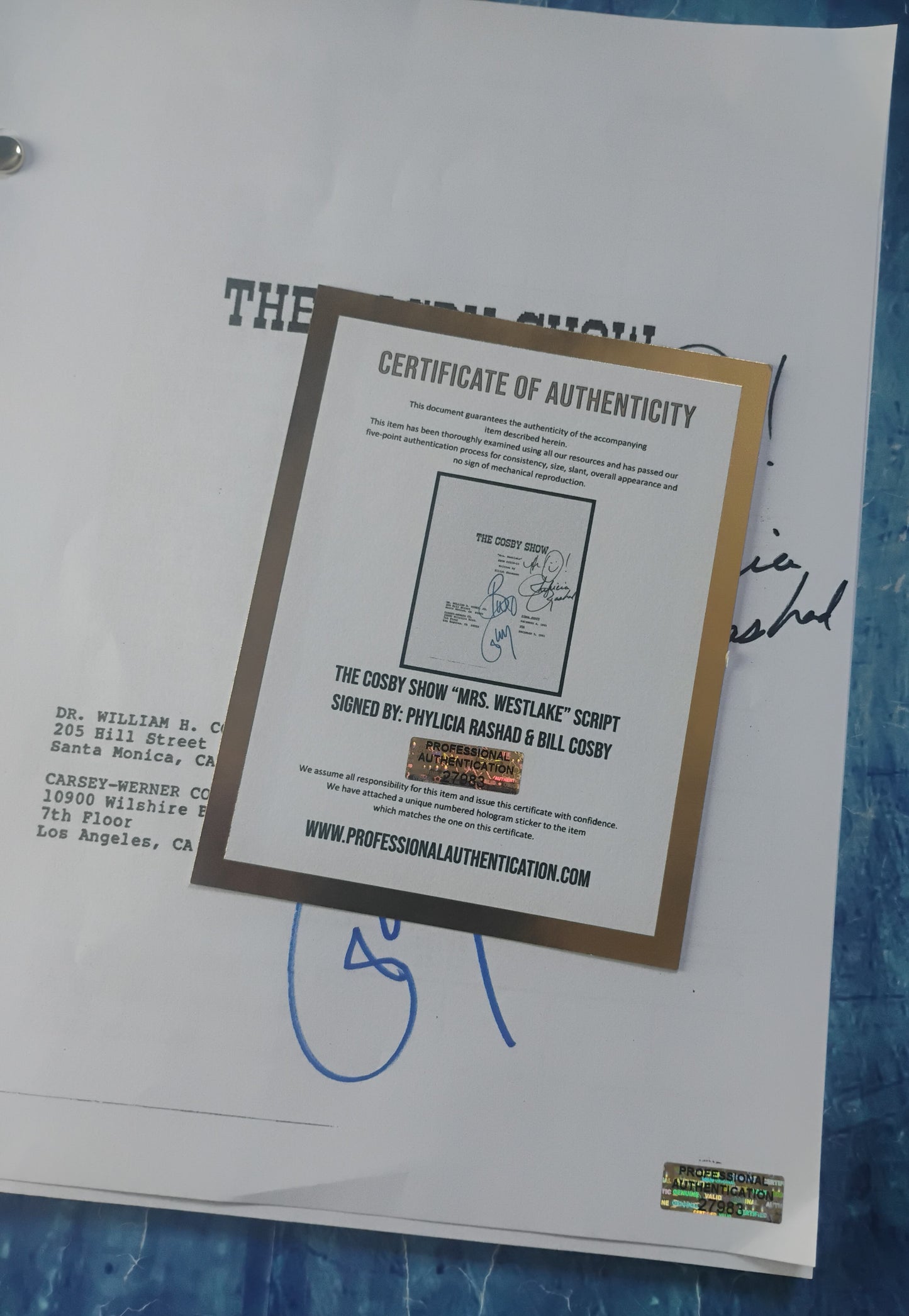 Phylicia Rashad & Bill Cosby Hand Signed Autograph The Cosby Show Script COA