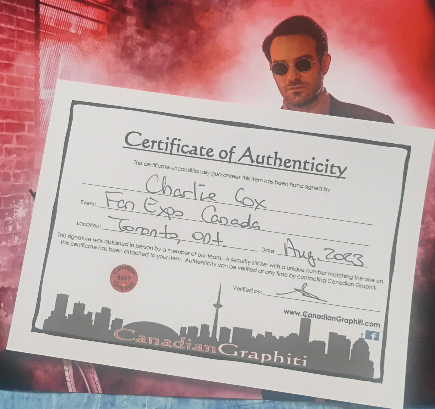 Charlie Cox Hand Signed Autograph 8x10 Photo COA Daredevil