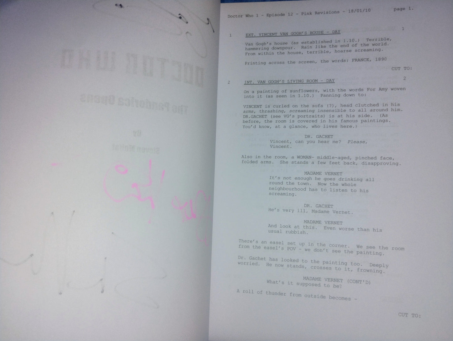 Doctor Who 3x Hand Signed Autograph Script COA Matt Smith