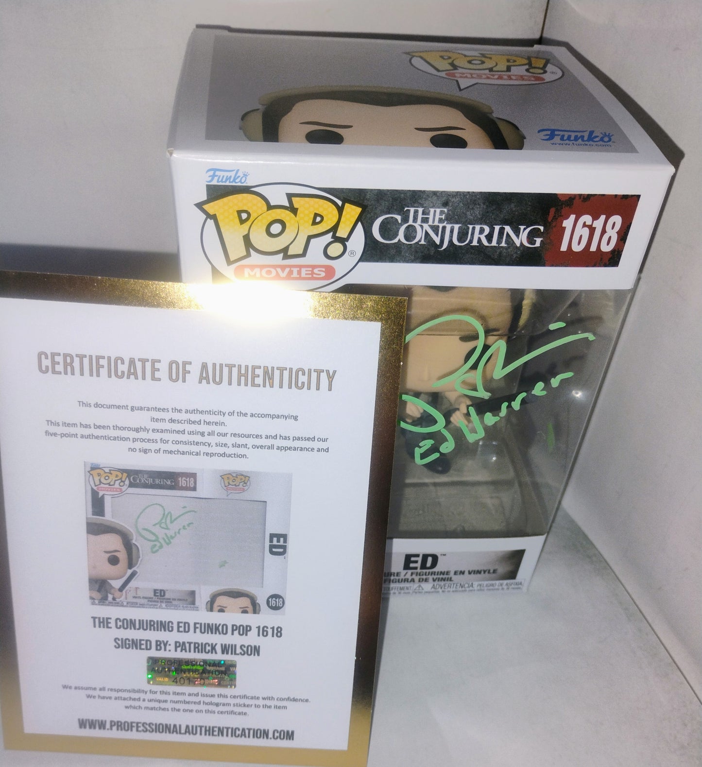 Patrick Wilson Hand Signed Autograph Funko Pop COA Ed Warren The Conjuring