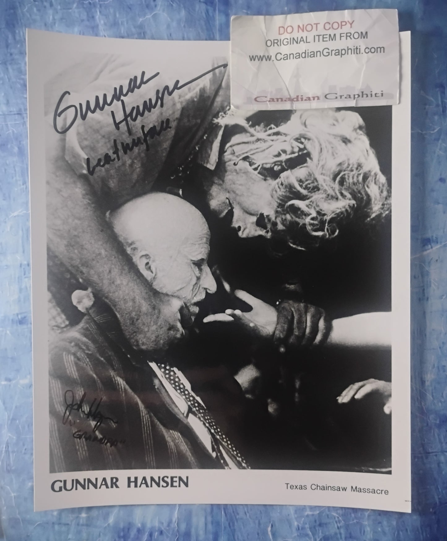 Gunnar Hansen & John Dugan Hand Signed Autograph 8x10 Photo JSA COA Texas Chainsaw Massacre