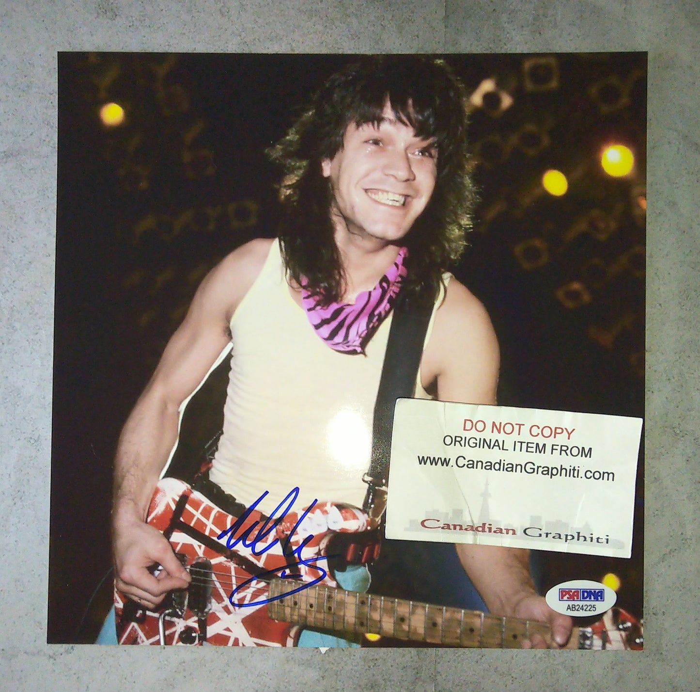 Eddie Van Halen Hand Signed Autograph Photo PSA COA