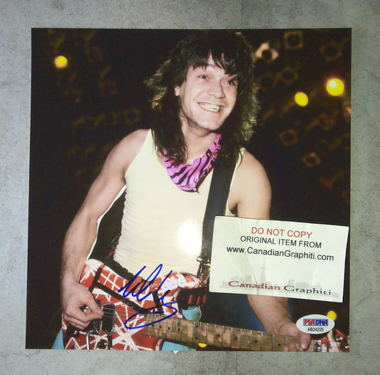 Eddie Van Halen Hand Signed Autograph Photo PSA COA
