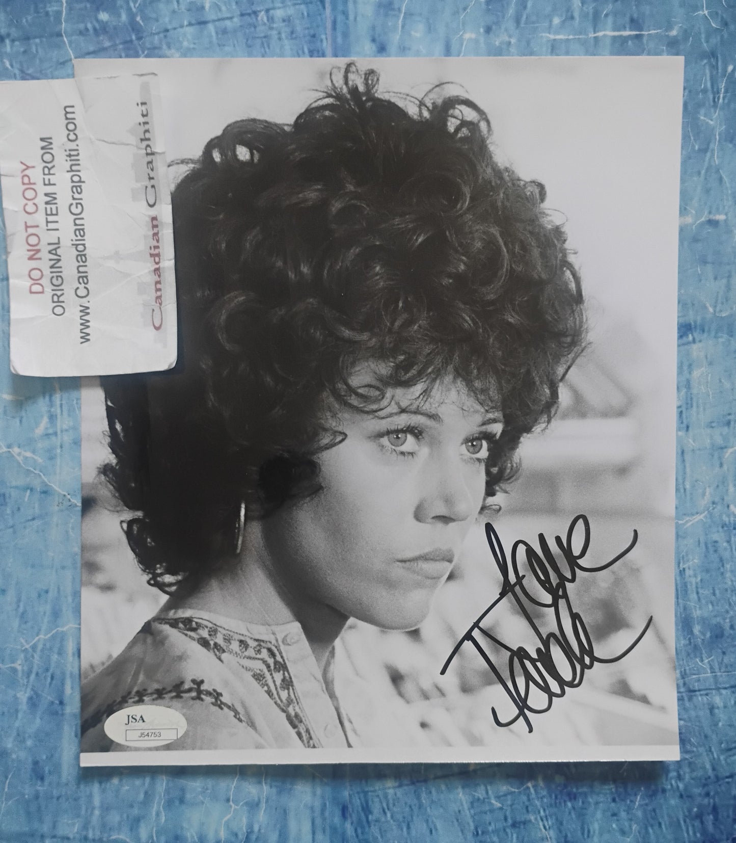 Jane Fonda Hand Signed Autograph Photo JSA COA