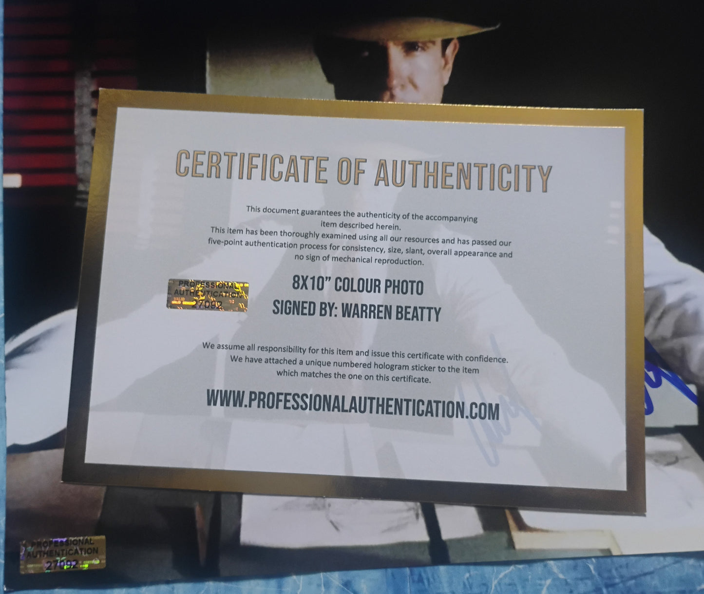 Warren Beatty Hand Signed Autograph 8x10 Photo COA Dick Tracy