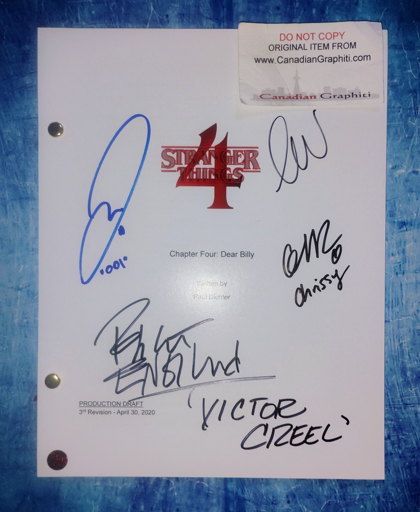Stranger Things Cast Hand Signed Autograph Script COA