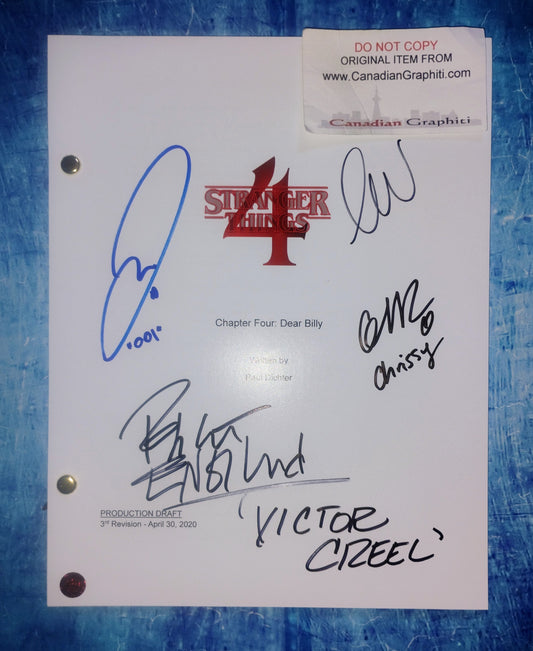 Stranger Things Cast Hand Signed Autograph Script COA