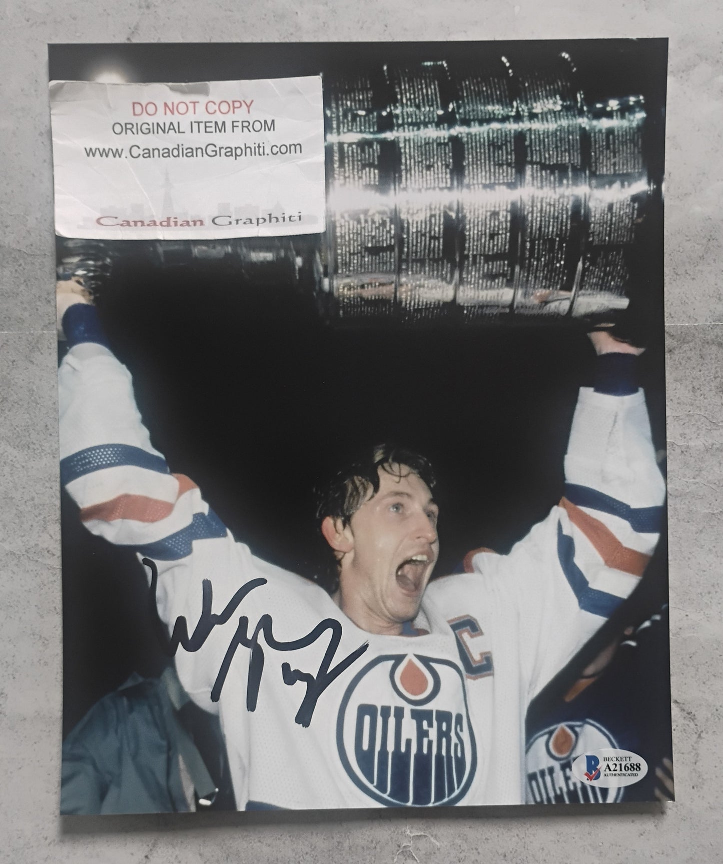 Wayne Gretzky Hand Signed Autograph Photo BAS COA Edmonton Oilers